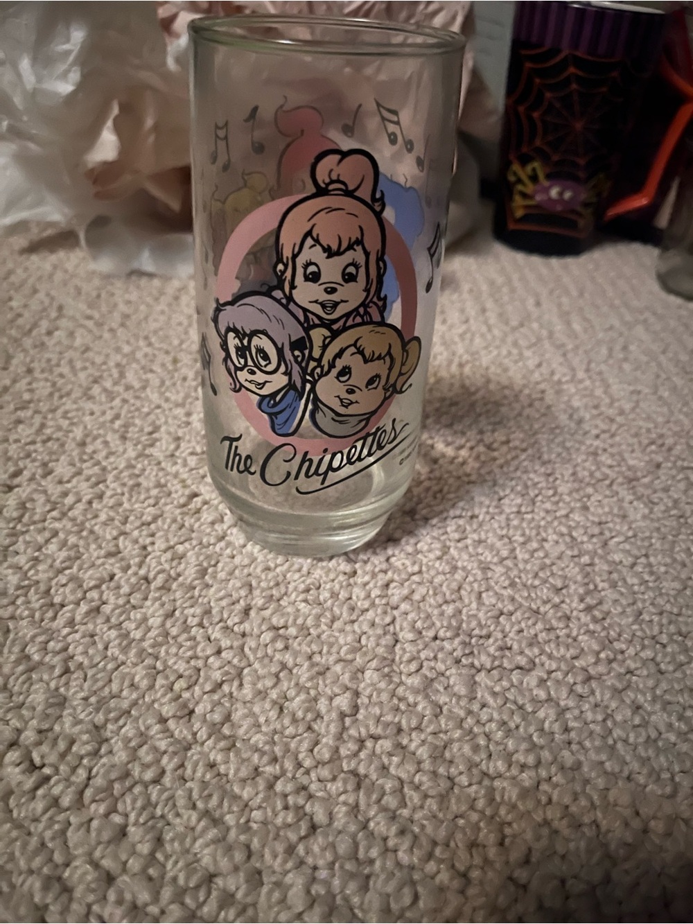 The Chipettes vintage 1985 glass cup